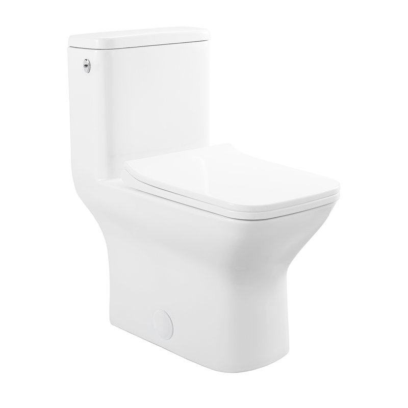 Swiss Madison Carre 1.28 GPF Elongated Floor Mounted OnePiece Toilet